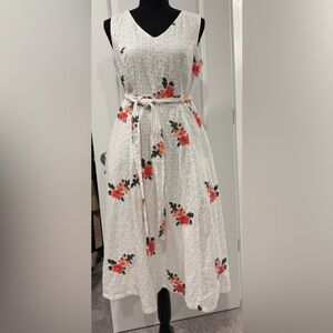 Calvin Klein White Floral Midi Dress